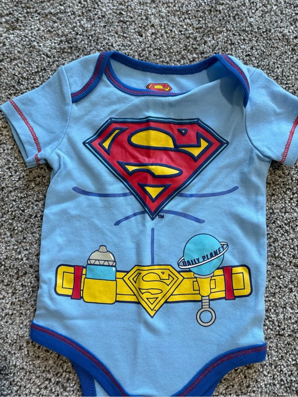 DC Comics Superman Infant Onesie Duo - Light Blue & White NWOT